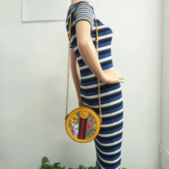 100% Authentic GUCCI Dionysus Yellow&Brown Canvas Shoulder Bag - Picture 12 of 12